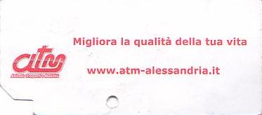 Communication of the city: Alessandria (Włochy) - ticket reverse
