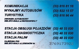 Communication of the city: Bielsko-Biała (Polska) - ticket reverse
