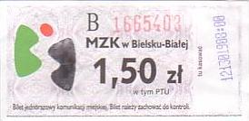 Communication of the city: Bielsko-Biała (Polska) - ticket abverse. <!--8% VAT -->