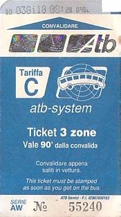 Communication of the city: Bergamo (Włochy) - ticket abverse