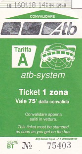 Communication of the city: Bergamo (Włochy) - ticket abverse. <IMG SRC=img_upload/_0wymiana2.png>