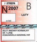 Communication of the city: Białystok (Polska) - ticket abverse