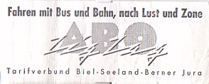 Communication of the city: Biel (Szwajcaria) - ticket reverse