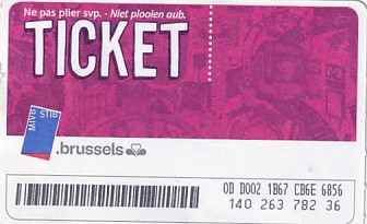 Communication of the city: Bruxelles (Belgia) - ticket abverse