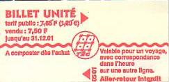 Communication of the city: Clermont-Ferrand (Francja) - ticket reverse