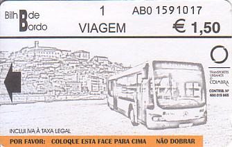Communication of the city: Coimbra (Portugalia) - ticket abverse