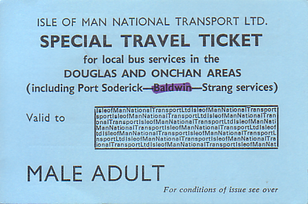Communication of the city: Douglas (<i>Wyspa Man</i>) - ticket reverse