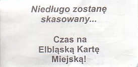 Communication of the city: Elbląg (Polska) - ticket reverse