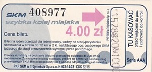 Communication of the city: Gdańsk (Polska) - ticket abverse. w ostatniej linijce na dole napis DKK 62,15