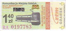 Communication of the city: Gdańsk (Polska) - ticket abverse. <IMG SRC=img_upload/_0wymiana2.png>