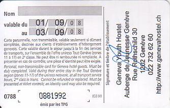 Communication of the city: Genève (Szwajcaria) - ticket reverse