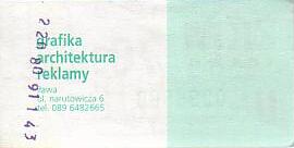 Communication of the city: Iława (Polska) - ticket reverse