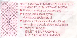 Communication of the city: Jelenia Góra (Polska) - ticket reverse