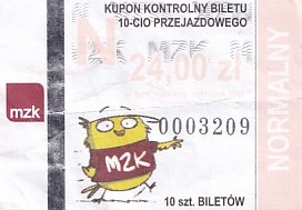 Communication of the city: Kędzierzyn-Koźle (Polska) - ticket abverse. <IMG SRC=img_upload/_0karnetkk.png alt="kupon kontrolny karnetu">
