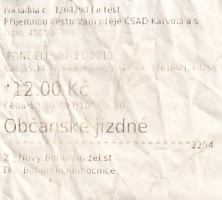 Communication of the city: Karviná (Czechy) - ticket abverse