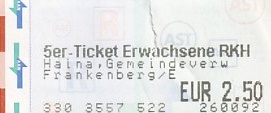 Communication of the city: Kassel (Niemcy) - ticket abverse