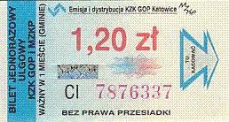 Communication of the city: Katowice (Polska) - ticket abverse