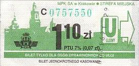 Communication of the city: Kraków (Polska) - ticket abverse. <IMG SRC=img_upload/_0wymiana1.png><IMG SRC=img_upload/_0wymiana2.png>