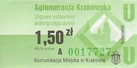 Communication of the city: Kraków (Polska) - ticket abverse. <IMG SRC=img_upload/_0wymiana1.png>