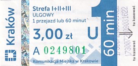 Communication of the city: Kraków (Polska) - ticket abverse. <IMG SRC=img_upload/_0wymiana2.png>