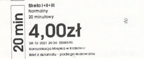 Communication of the city: Kraków (Polska) - ticket abverse. <IMG SRC=img_upload/_0blad.png alt="błąd"> brak litery N
(w takim stanie bilet został wydrukowany)