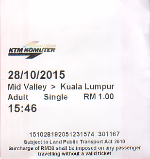 Communication of the city: Kuala Lumpur [吉隆坡联邦直辖区] (Malezja) - ticket abverse