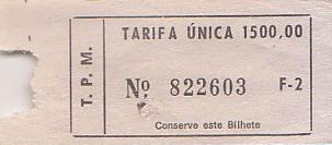 Communication of the city: Maputo (Mozambik) - ticket abverse