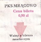 Communication of the city: Mrągowo (Polska) - ticket abverse
