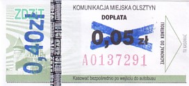 Communication of the city: Olsztyn (Polska) - ticket abverse. <IMG SRC=img_upload/_przebitka.png alt="przebitka">