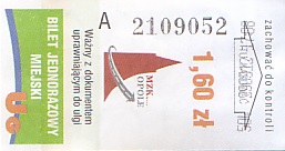 Communication of the city: Opole (Polska) - ticket abverse. <IMG SRC=img_upload/_pasekIRISAFE.png alt="pasek IRISAFE">