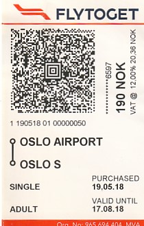Communication of the city: Oslo (Norwegia) - ticket abverse. <IMG SRC=img_upload/_0wymiana2.png>