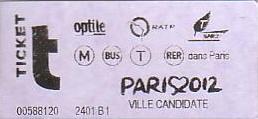 Communication of the city: Paris (Francja) - ticket abverse. okolicznościowy