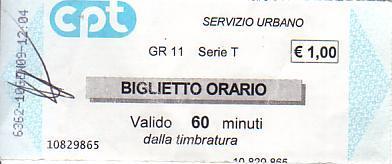 Communication of the city: Pisa (Włochy) - ticket abverse
