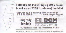 Communication of the city: Płock (Polska) - ticket reverse