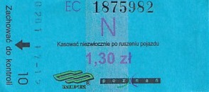 Communication of the city: Poznań (Polska) - ticket abverse. <IMG SRC=img_upload/_0karnet.png alt="karnet"><IMG SRC=img_upload/_pasekIRISAFE3.png alt="pasek IRISAFE">