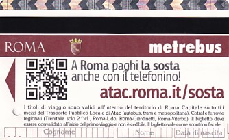 Communication of the city: Roma (Włochy) - ticket abverse. <IMG SRC=img_upload/_0wymiana2.png>