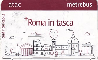 Communication of the city: Roma (Włochy) - ticket abverse. <IMG SRC=img_upload/_chip2.png alt="tekturowa karta elektroniczna">