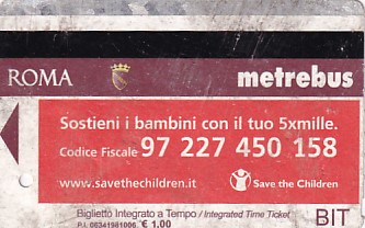 Communication of the city: Roma (Włochy) - ticket abverse. 