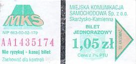 Communication of the city: Skarżysko-Kamienna (Polska) - ticket abverse. <IMG SRC=img_upload/_0wymiana1.png>