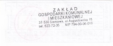 Communication of the city: Sieniawa (Polska) - ticket reverse