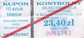 Communication of the city: Skarżysko-Kamienna (Polska) - ticket abverse. <IMG SRC=img_upload/_0karnetkk.png alt="kupon kontrolny karnetu">