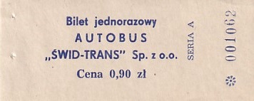 Communication of the city: Świdnik (Polska) - ticket abverse