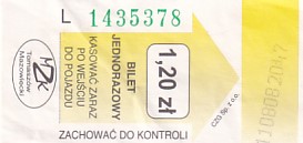 Communication of the city: Tomaszów Mazowiecki (Polska) - ticket abverse