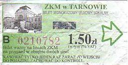 Communication of the city: Tarnów (Polska) - ticket abverse. <IMG SRC=img_upload/_0wymiana1.png>