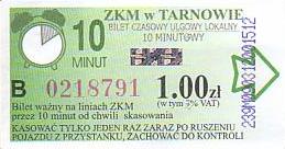 Communication of the city: Tarnów (Polska) - ticket abverse. <IMG SRC=img_upload/_0wymiana1.png>
