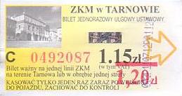 Communication of the city: Tarnów (Polska) - ticket abverse. <IMG SRC=img_upload/_przebitka.png alt="przebitka">