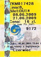 Communication of the city: Tarnów (Polska) - ticket abverse. naklejka