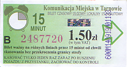 Communication of the city: Tarnów (Polska) - ticket abverse. <IMG SRC=img_upload/_0wymiana2.png>