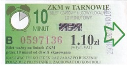 Communication of the city: Tarnów (Polska) - ticket abverse