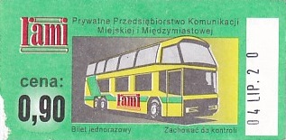 Communication of the city: Ustka (Polska) - ticket abverse